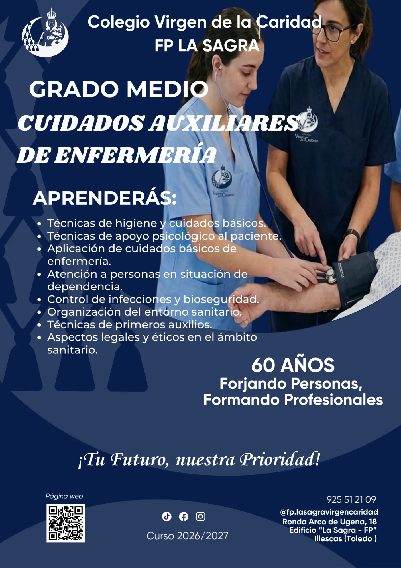Grado Medio TCAE · Cuidados Auxiliares de Enfermería · FP La Sagra Virgen de la Caridad